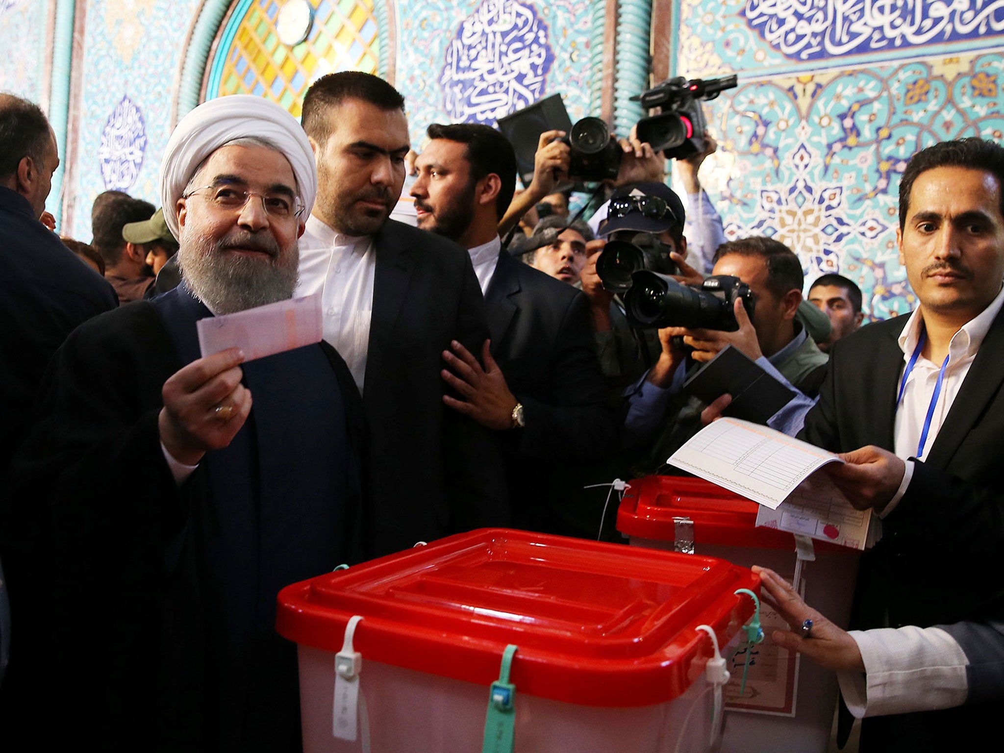 President Hassan Rouhani was re-elected with 57 per cent of the vote, or close to 23 million votes