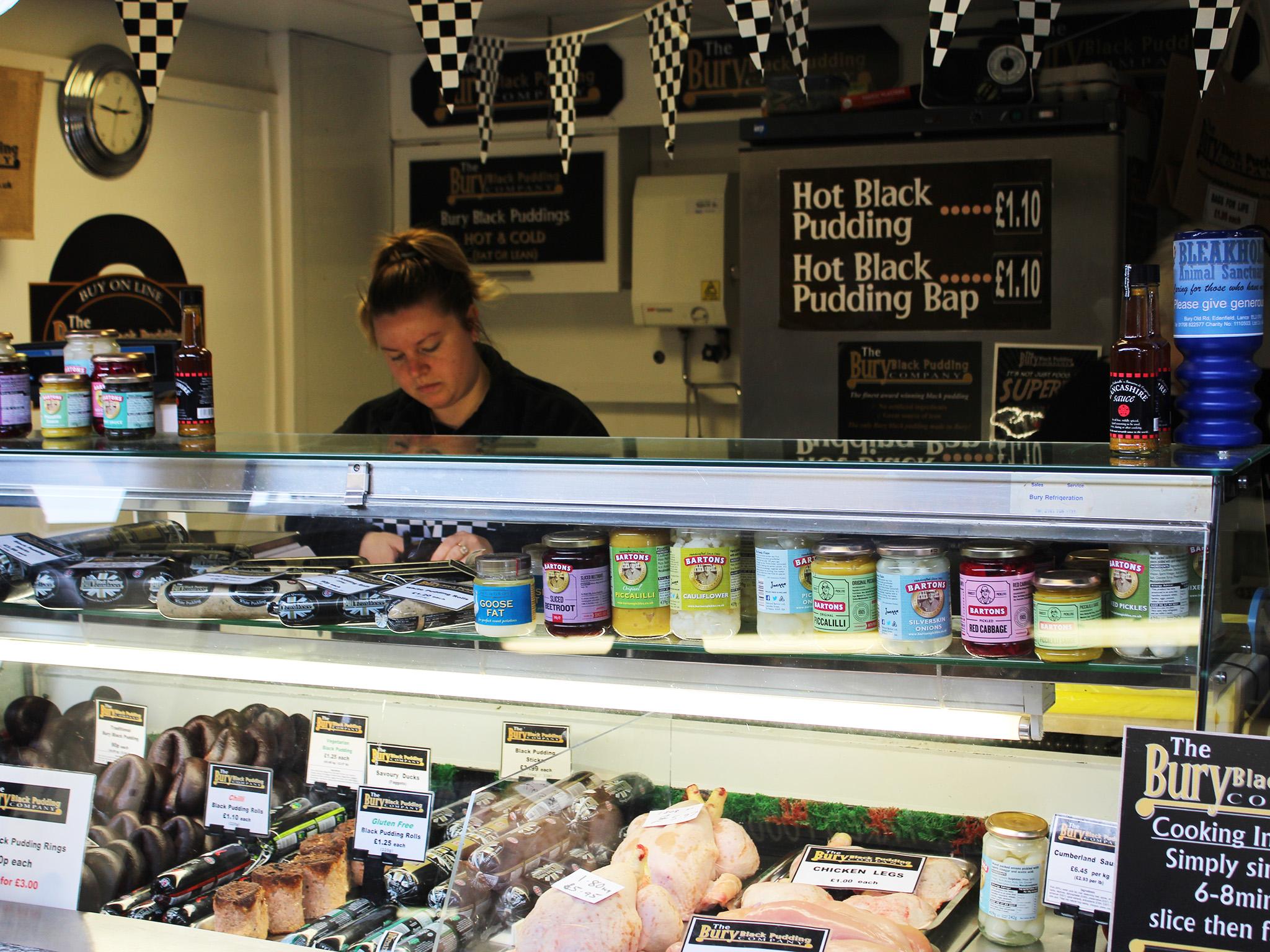 &#13;
Bury Market is famous in Greater Manchester for its black pudding &#13;