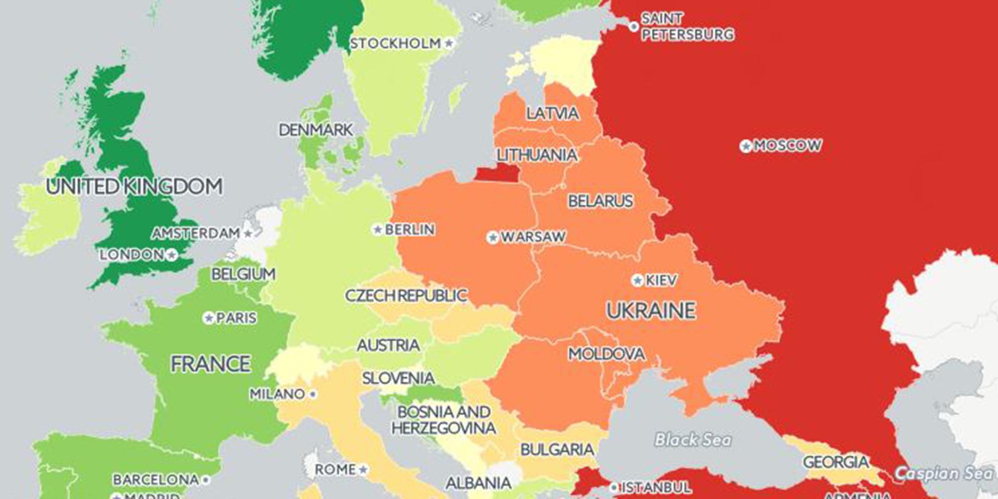 The Best And Worst Places In Europe To Be Gay Mapped Indy100