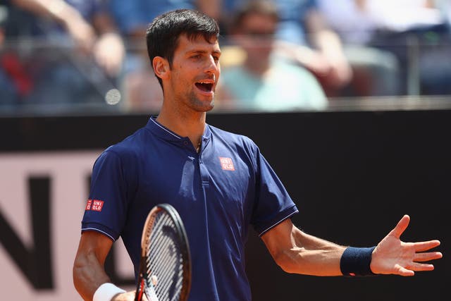 Novak Djokovic celebrates his victory over the Argentine