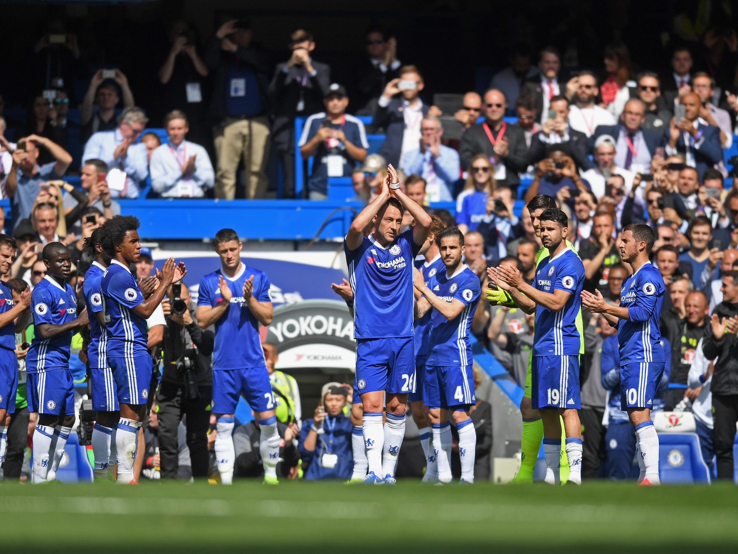 Terry was given an impromptu guard of honour as he left the pitch