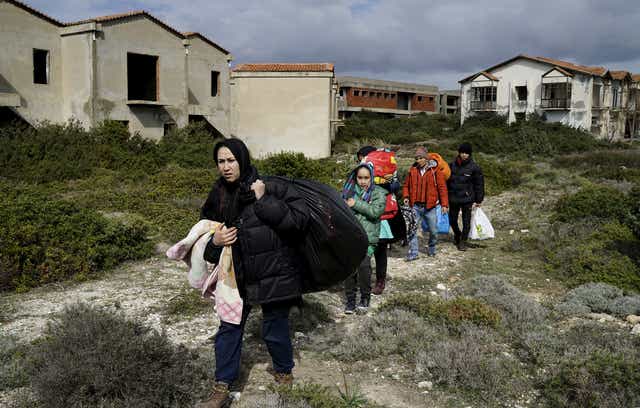 Afghan refugees on the Greek island of Chios