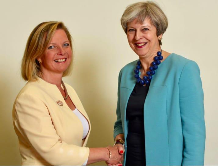Kirsty Adams pictured with Prime Minister Theresa May