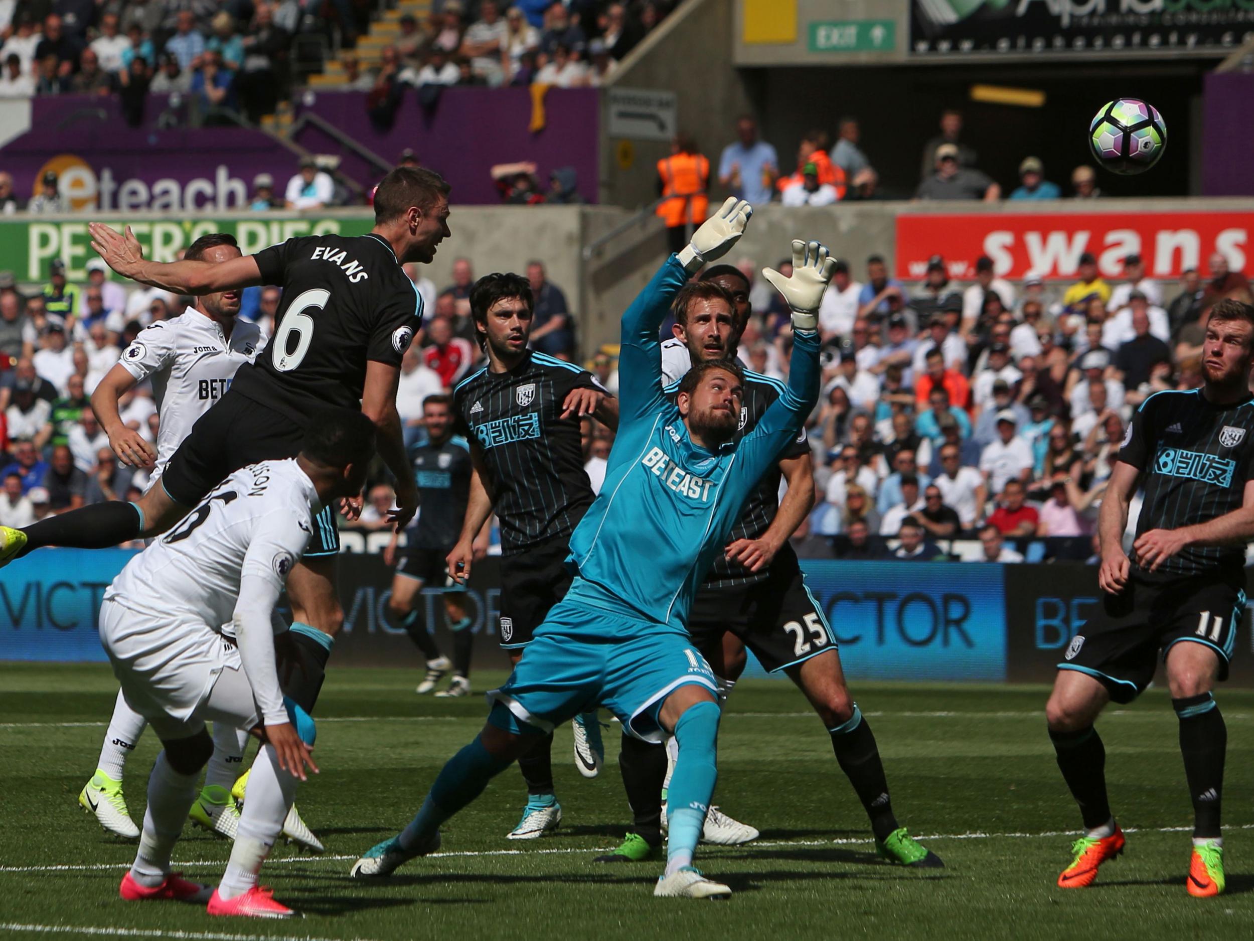 Evans gave West Brom the lead with a towering header