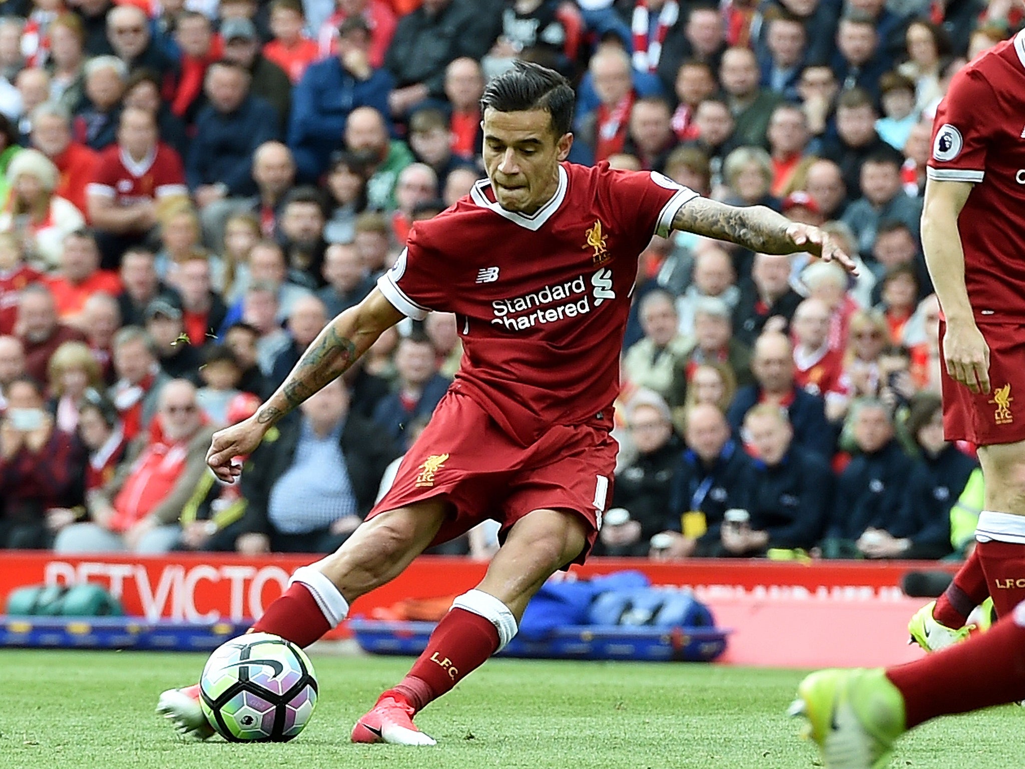 Coutinho's free-kick doubled Liverpool's lead against Boro