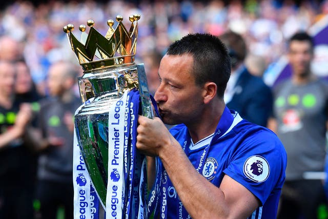 Terry lifted the trophy at the end of the game