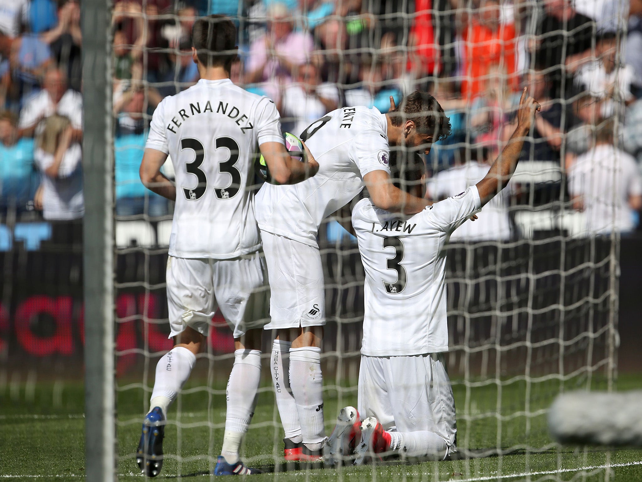 Jordan Ayew equalised for the Swans in the second half