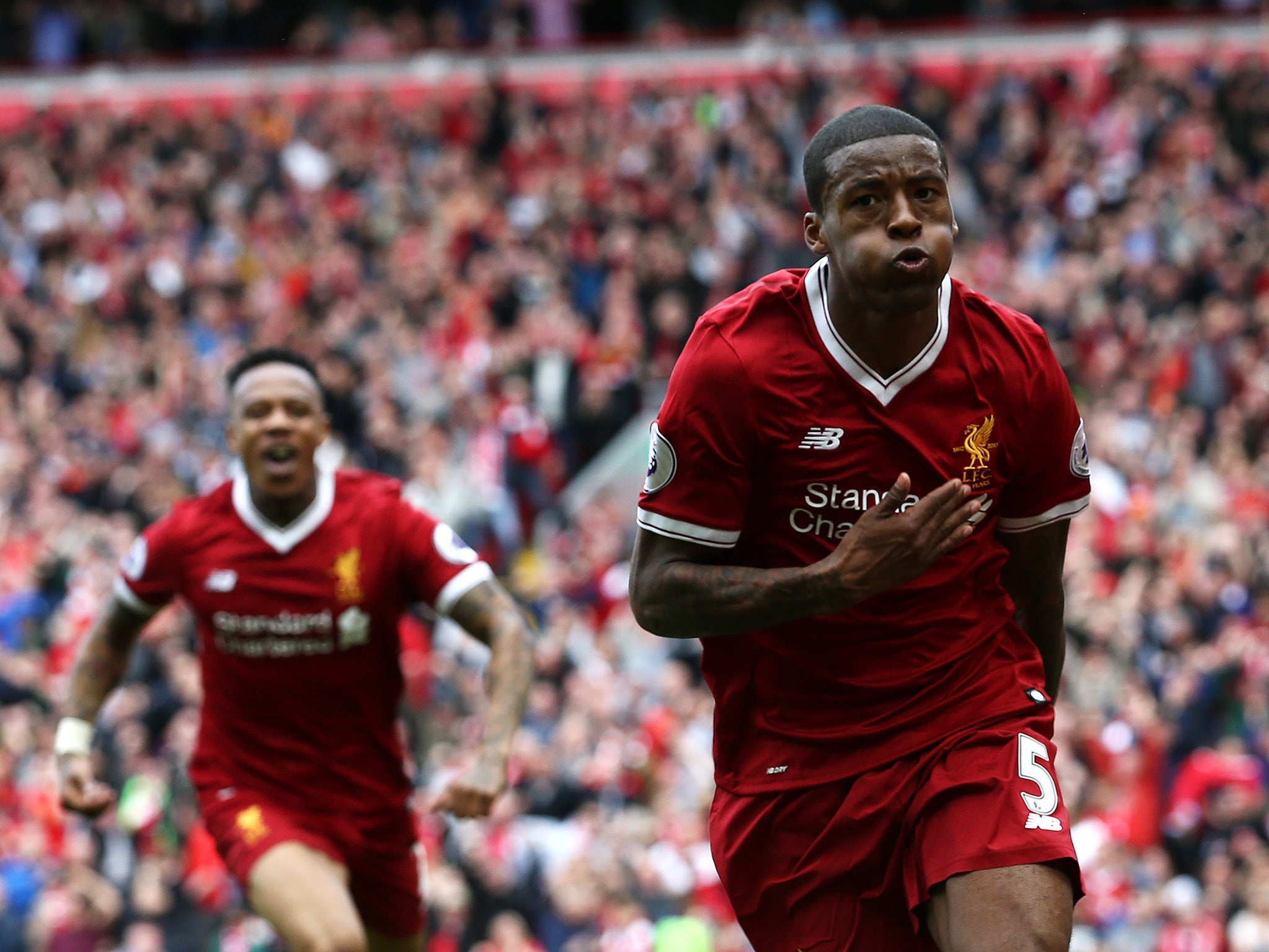 Georginio Wijnaldum came up with the all-important opener on the brink of half-time