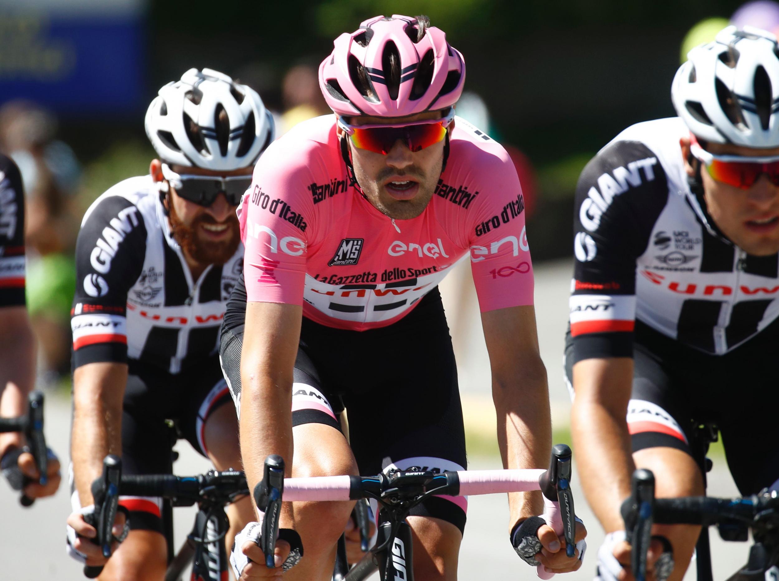 Dumoulin retained the pink jersey at the end of the stage