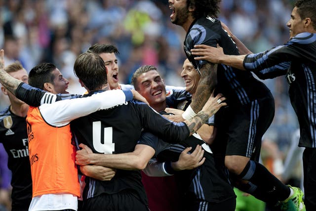 Real Madrid celebrate their first league title since 2011/12