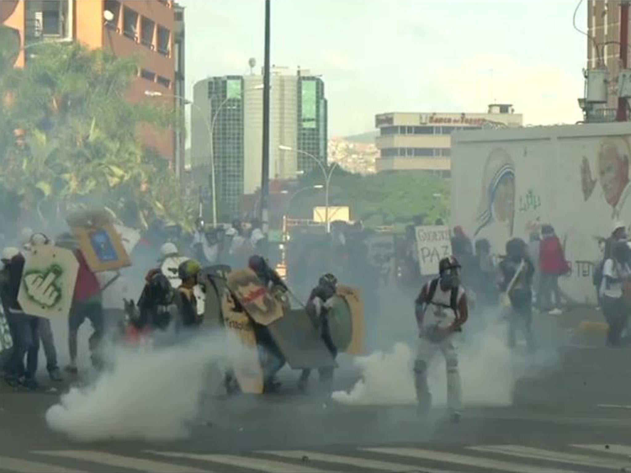 Anti-government protesters in Venezuela