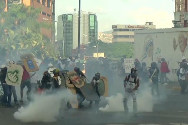 Anti-government protesters in Venezuela