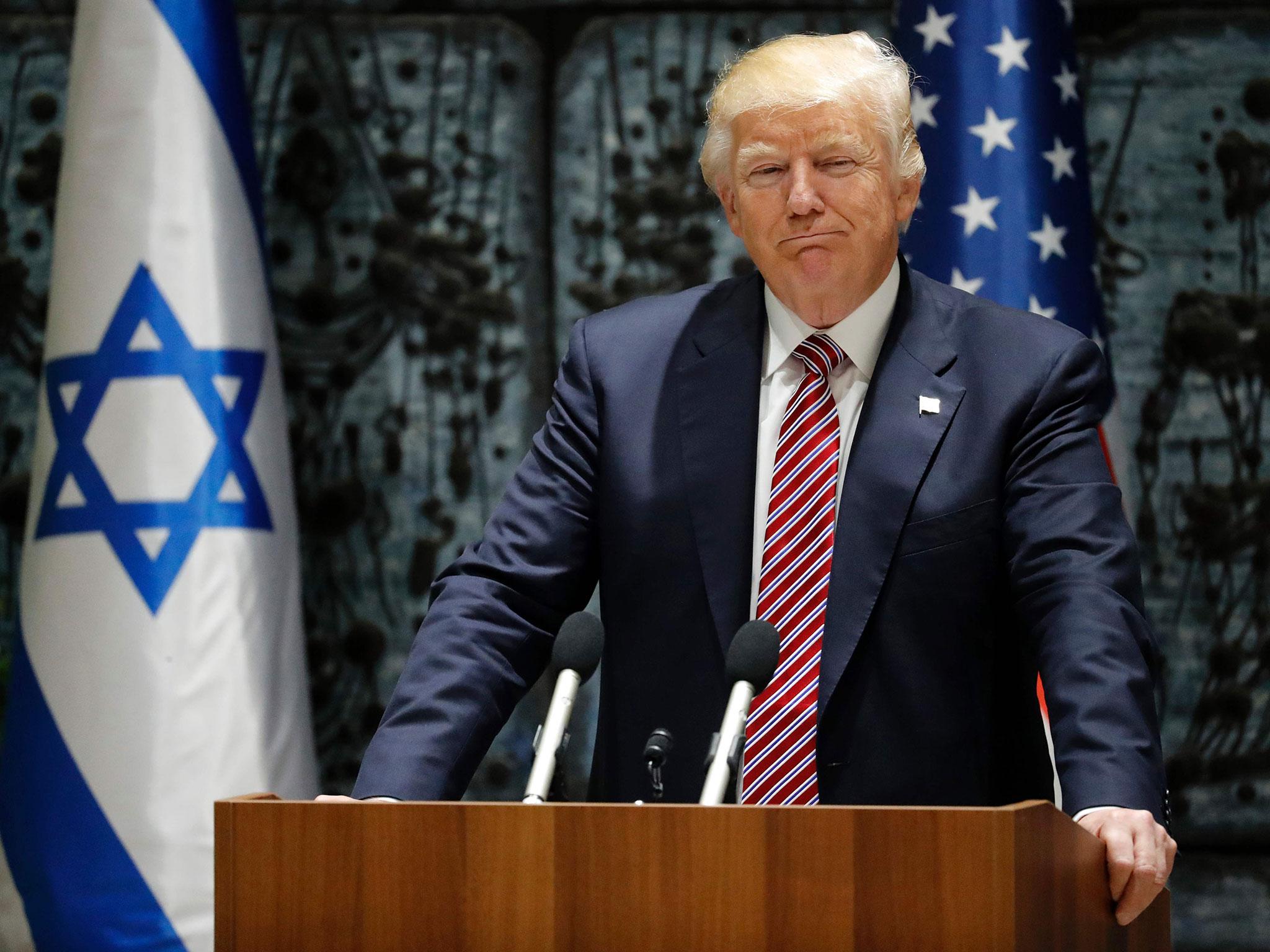 US President Donald Trump made the remarks during a press conference in Jerusalem with Israeli President Reuven Rivlin