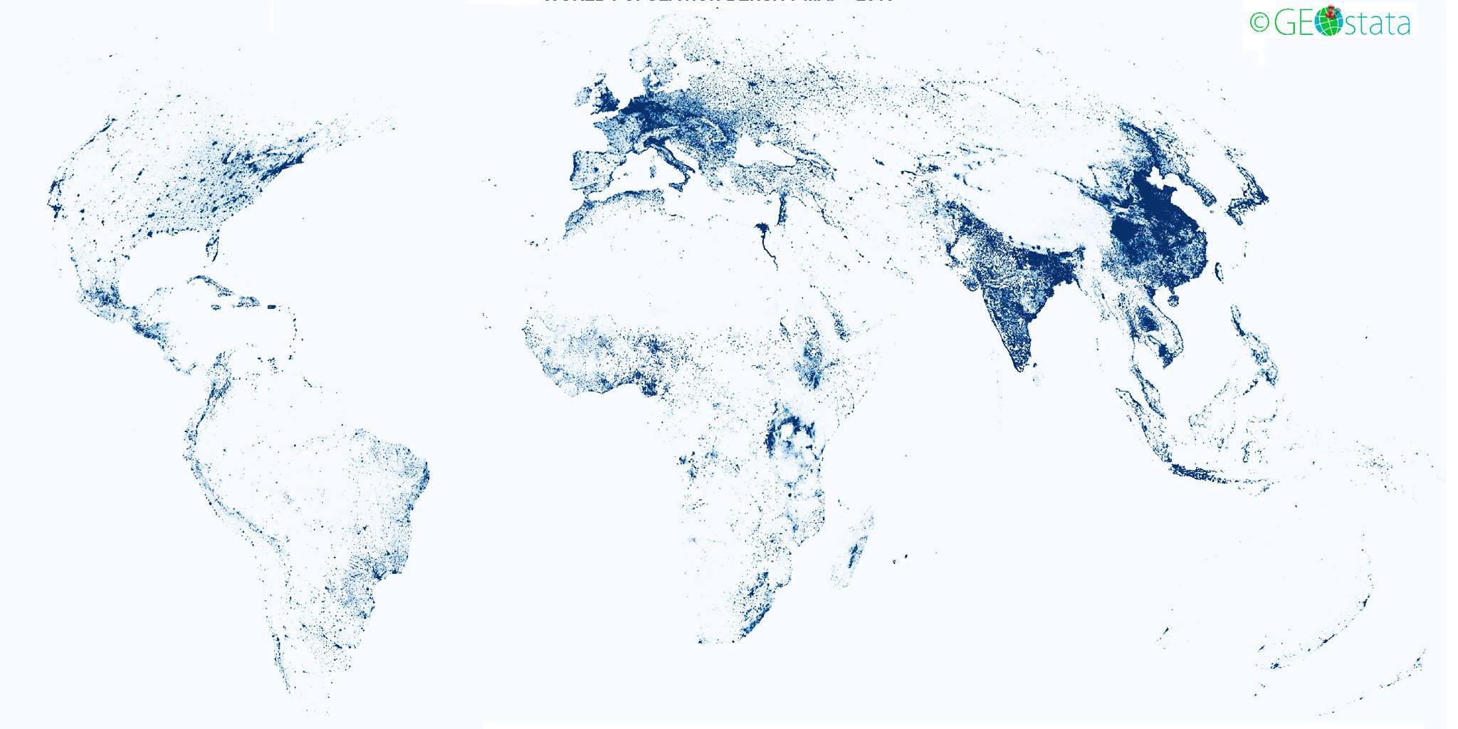 This Map Shows World Population Without Any Country Boundaries   Density 