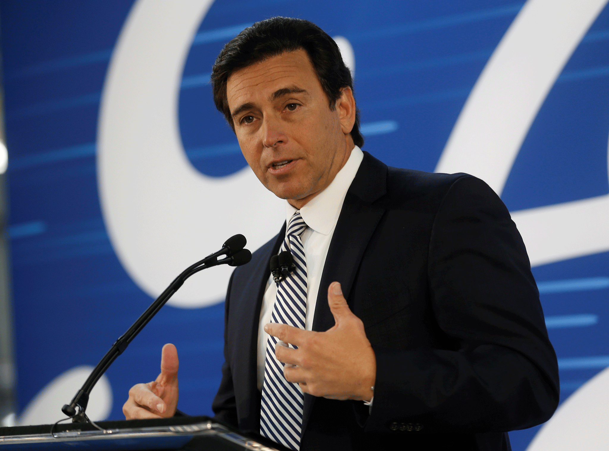 Mark Fields (pictured) will be replaced by Jim Hackett, a turnaround specialist who has been leading the car manufacturer’s moves into self-driving cars