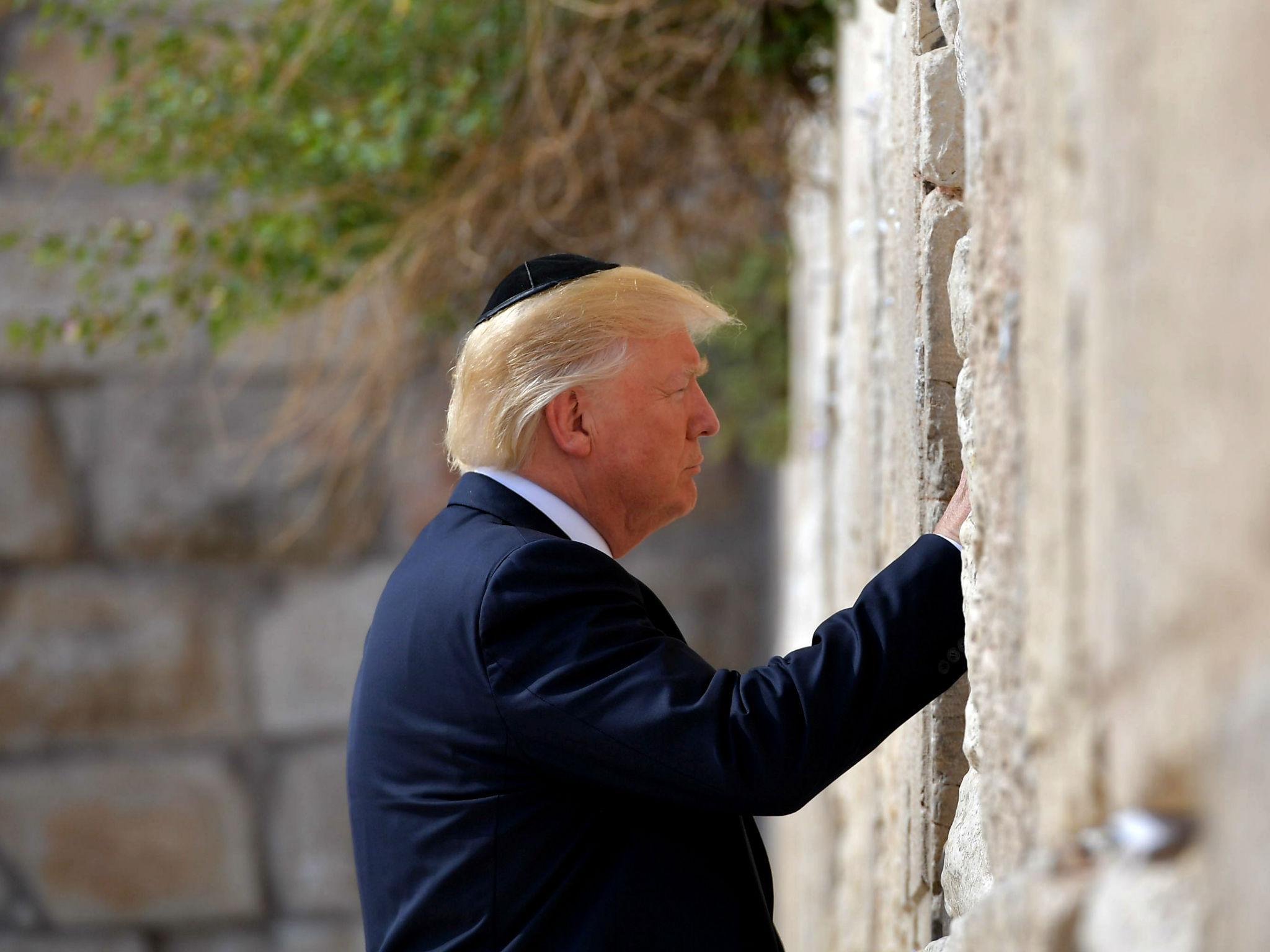 Trump visits the Western Wall, the holiest site where Jews can pray, in Jerusalem's Old City