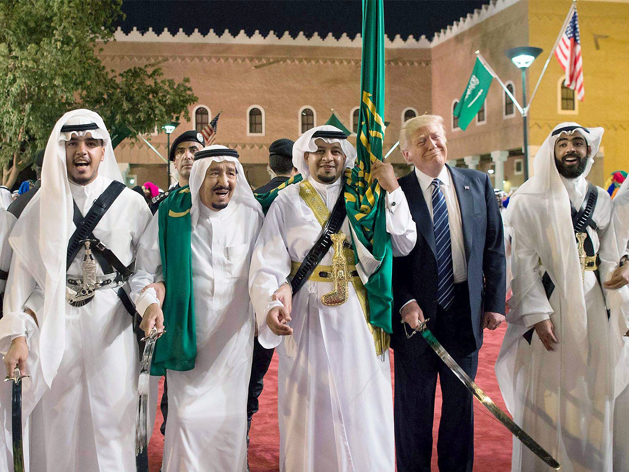 US President Donald Trump with King of Saudi Arabia Salman bin Abdulaziz Al Saud during the president's visit to the Middle East last month