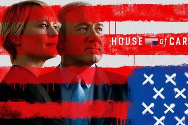Kevin Spacey as the devious President of the United States Frank Underwood with the First Lady Claire Underwood played by Robin Wright    
