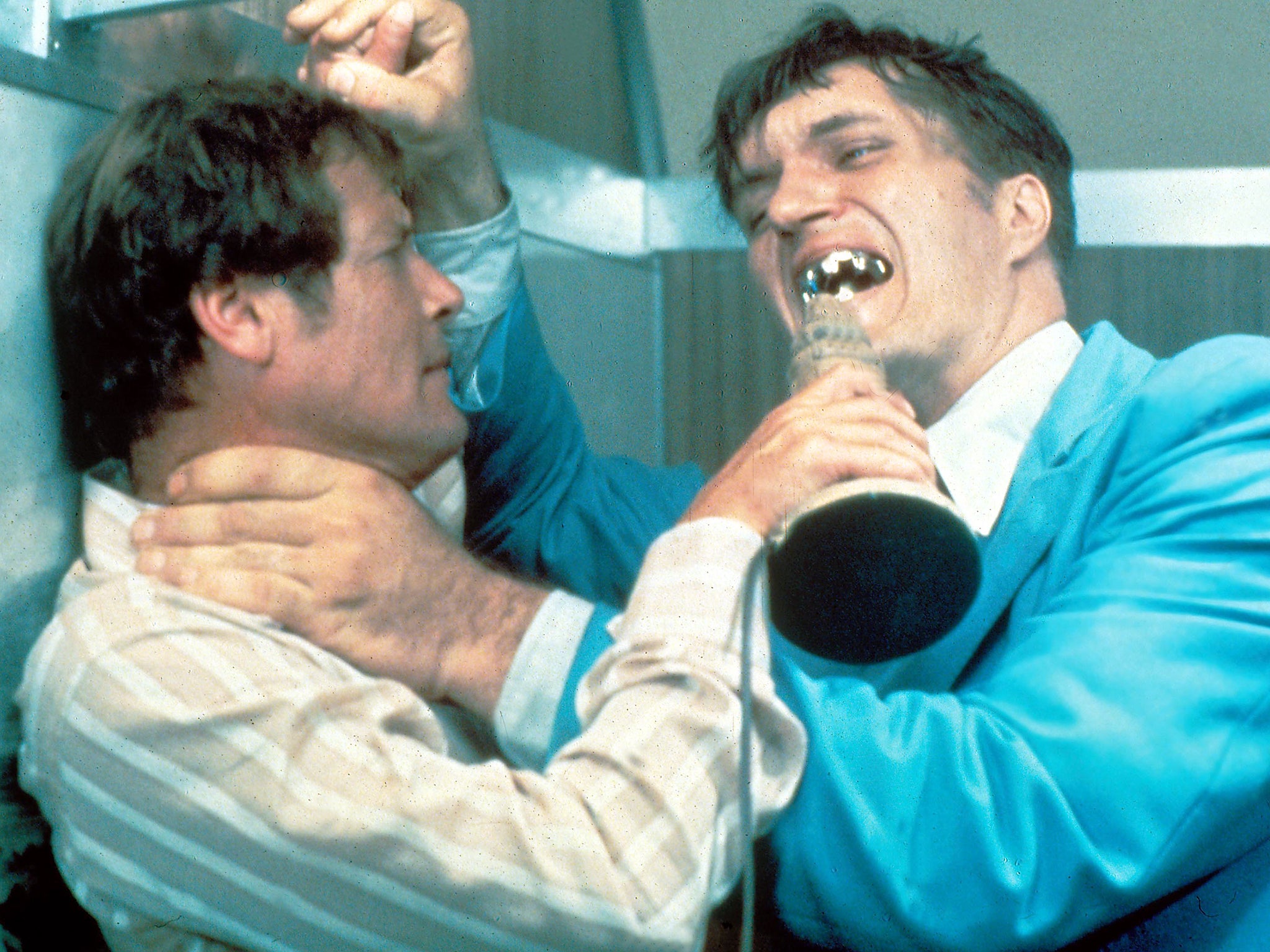 Roger Moore and Richard Kiel’s Jaws in 'The Spy Who Loved Me'