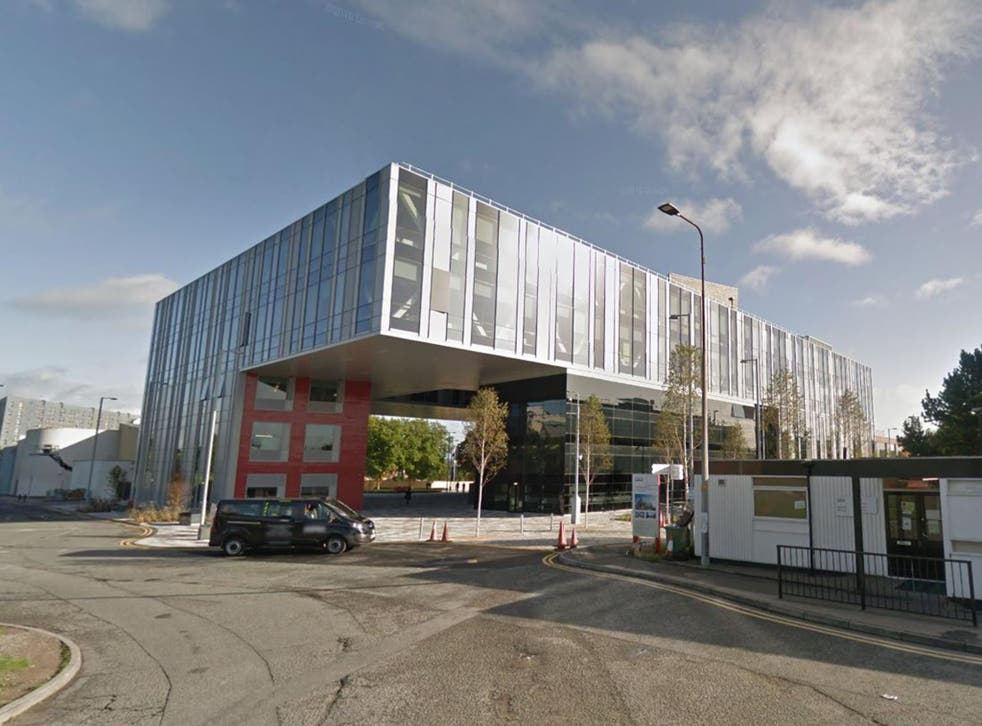 Salford University's New Adelphi Building is one of those evacuated