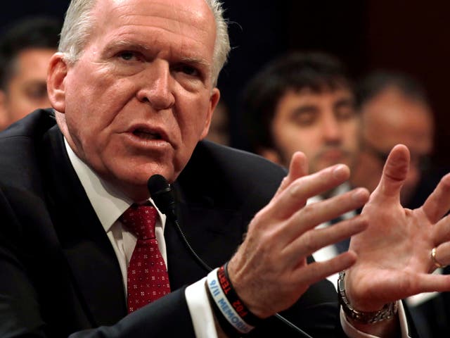Former CIA director John Brennan testifies before the House Intelligence Committee