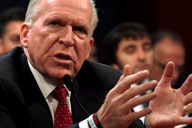 Former CIA director John Brennan testifies before the House Intelligence Committee