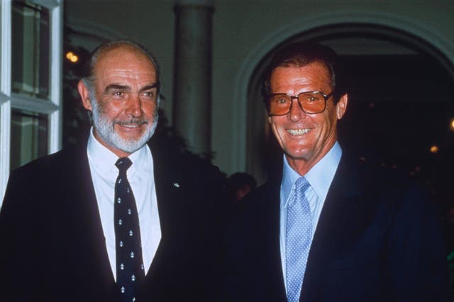 Roger Moore and Sean Connery in 1991