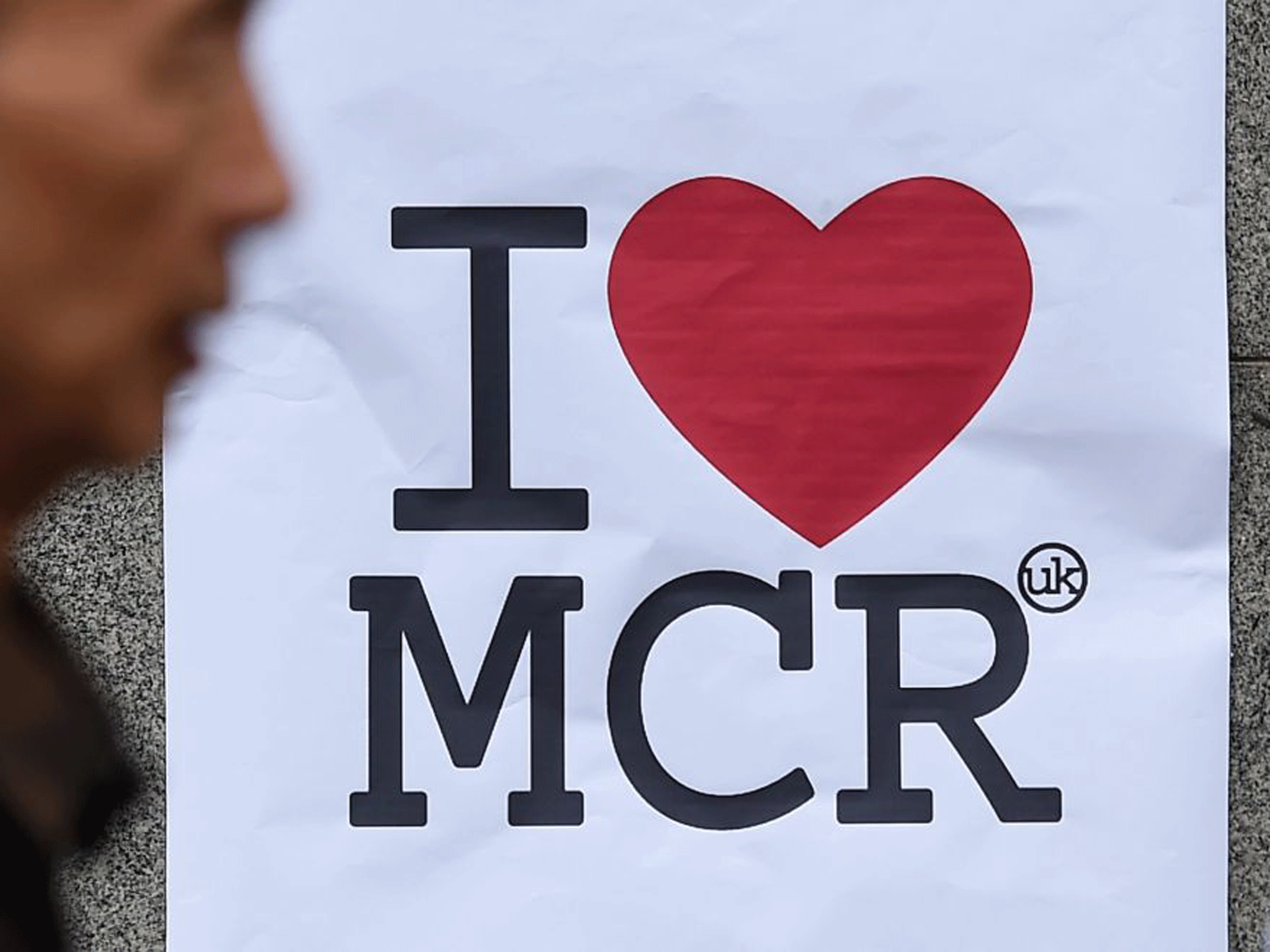 'I love Manchester' signs appeared around the city