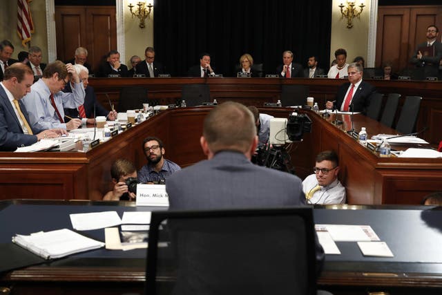 Budget Director Mick Mulvaney faces questions from the House of Representatives' budget committee