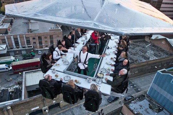 Eat at a table winched 100ft in the air at Glasgow in the Sky