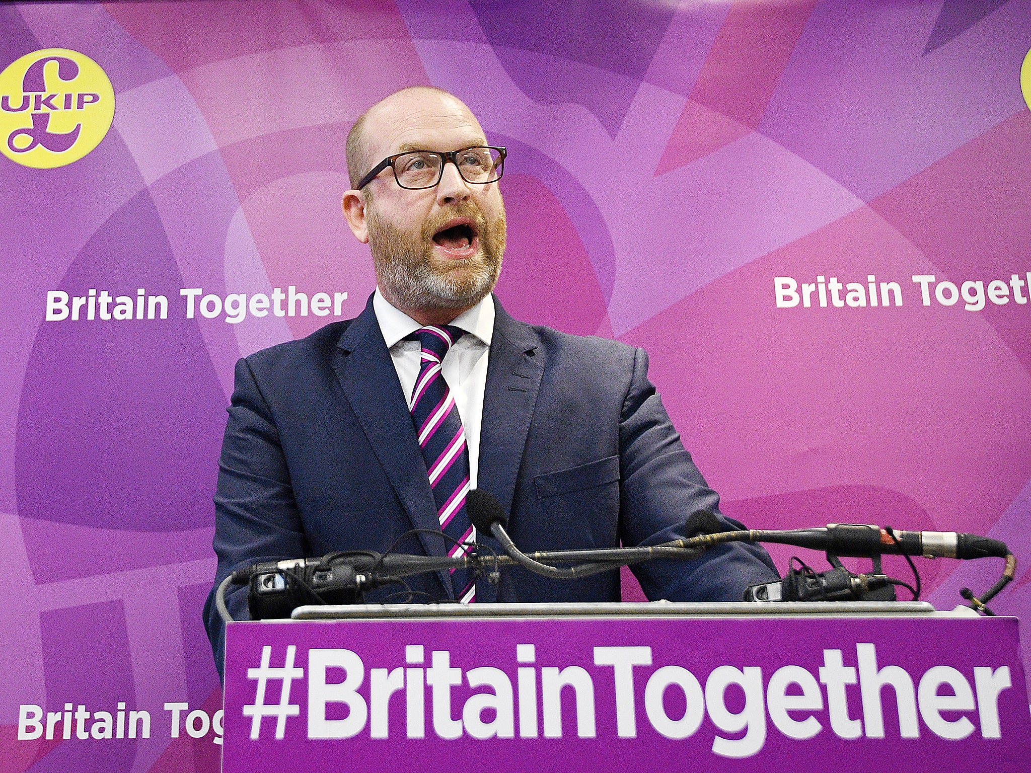 Straining to be heard above a chorus of boos directed at the media, Paul Nutall blamed Theresa May for the terror attack in Manchester