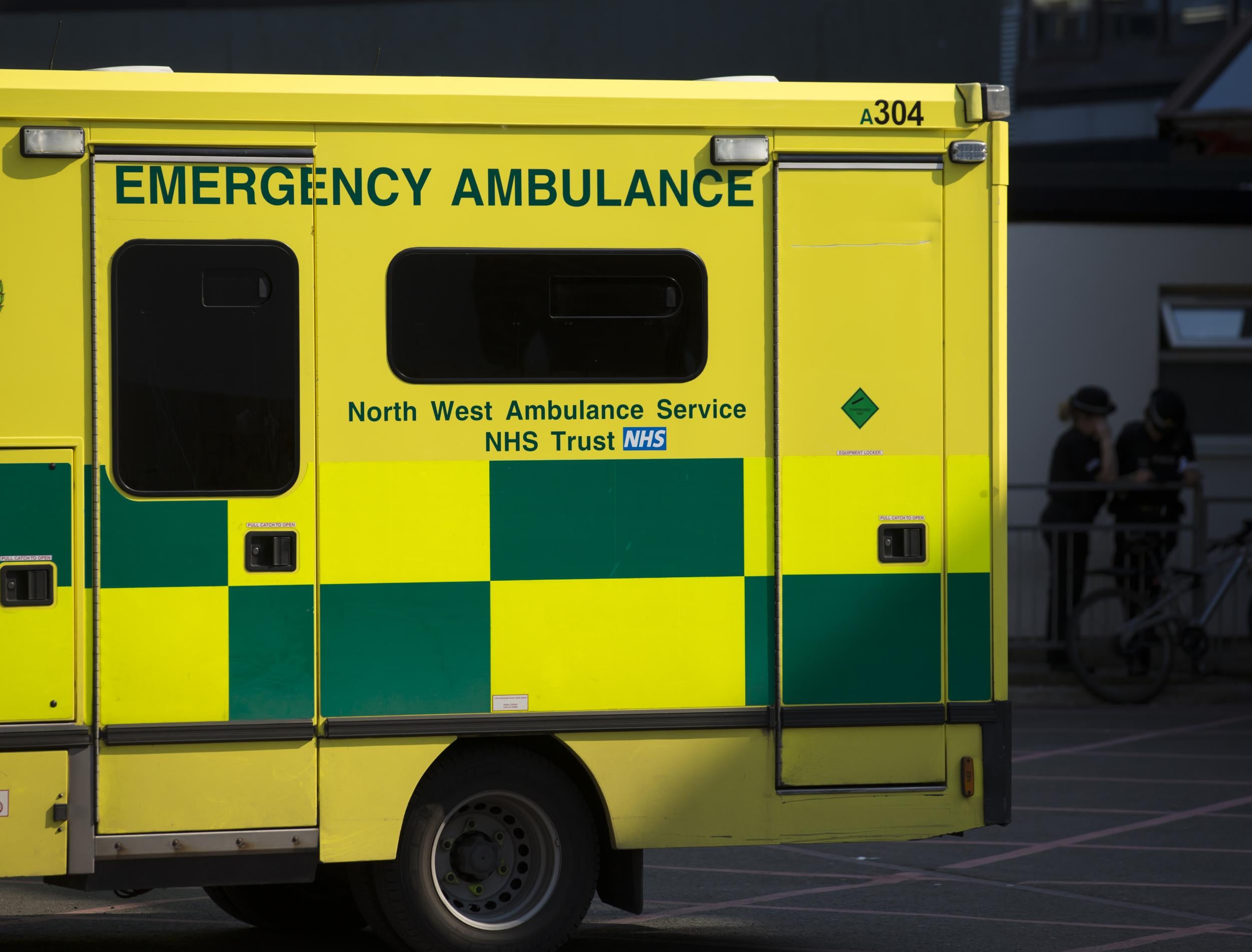 An ambulance is seen at the Manchester Royal Infirmary Hospital in Manchester, northwest England, on May 25, 2017 where some of the injured victims of the May 22 Terror attack at the Manchester Arena are being cared for