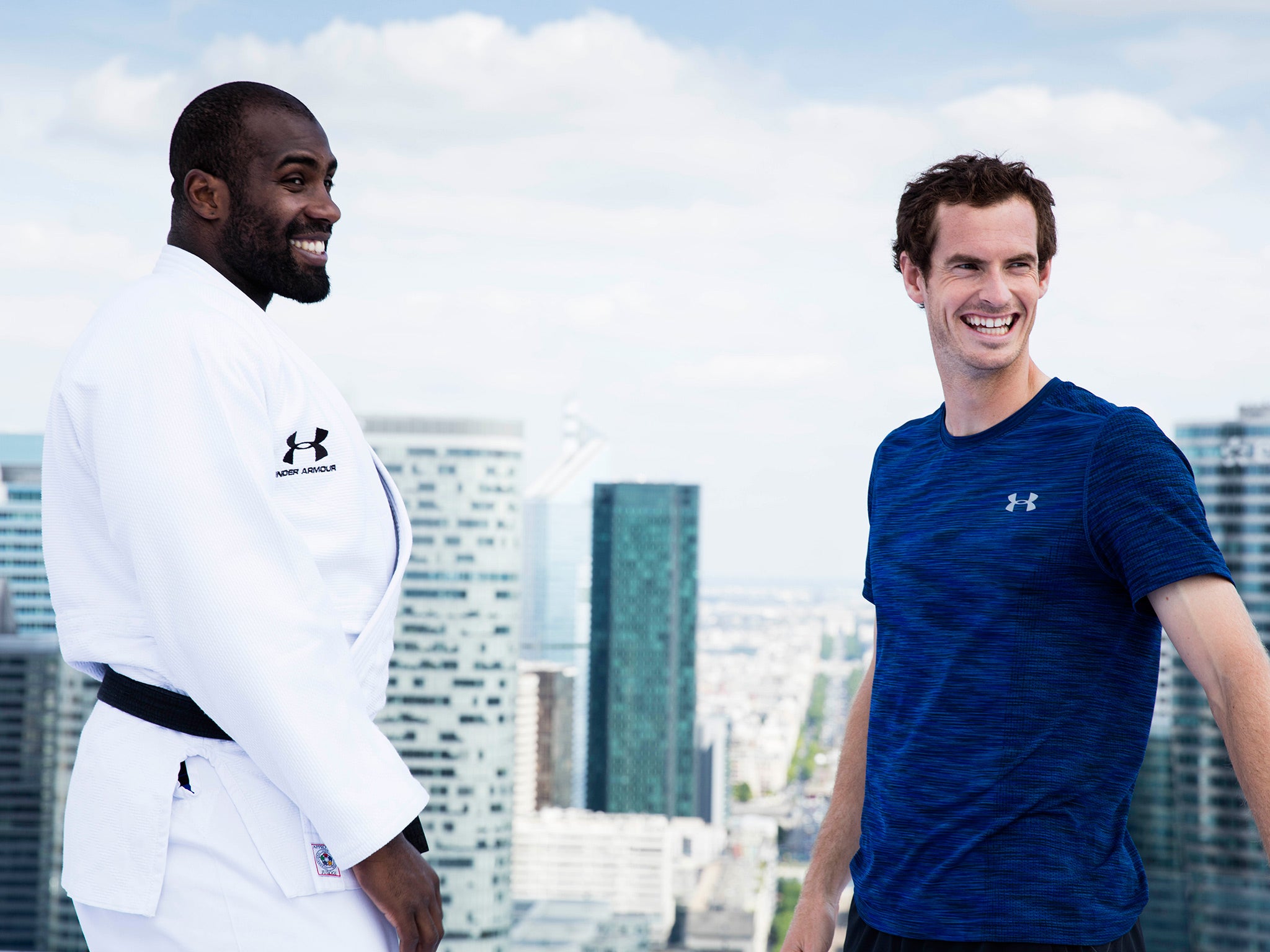Teddy Riner and Andy Murray met for an unusual training session in Paris
