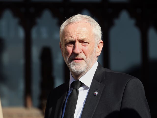 Labour leader Jeremy Corbyn during a vigil in Albert Square, Manchester