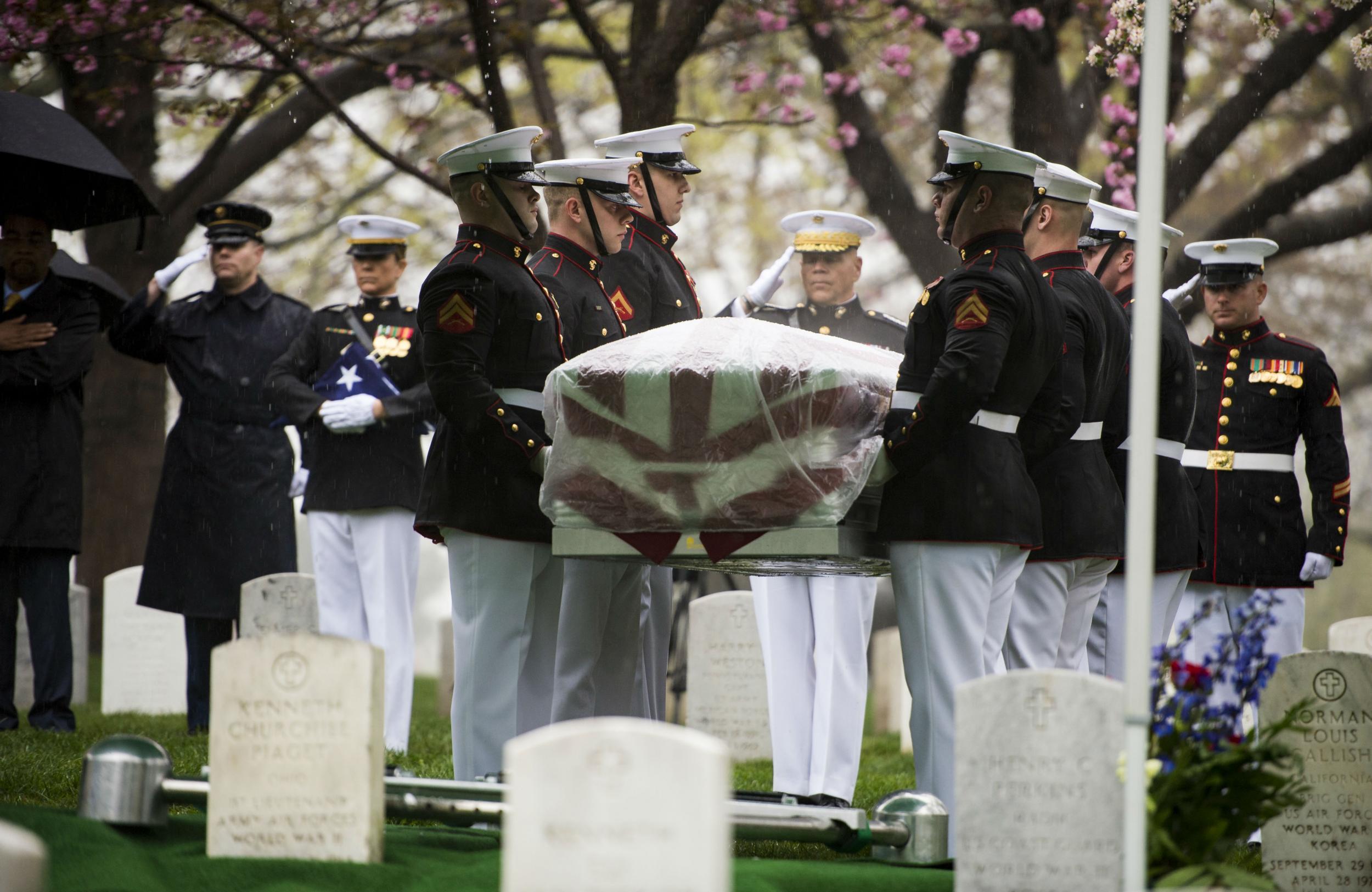 Glenn was buried at Arlington Cemetery in Washington