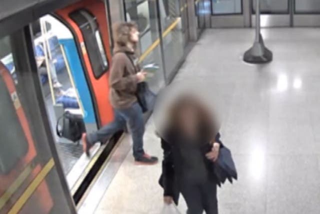 CCTV of Damon Smith leaving his homemade bomb on the Tube last October