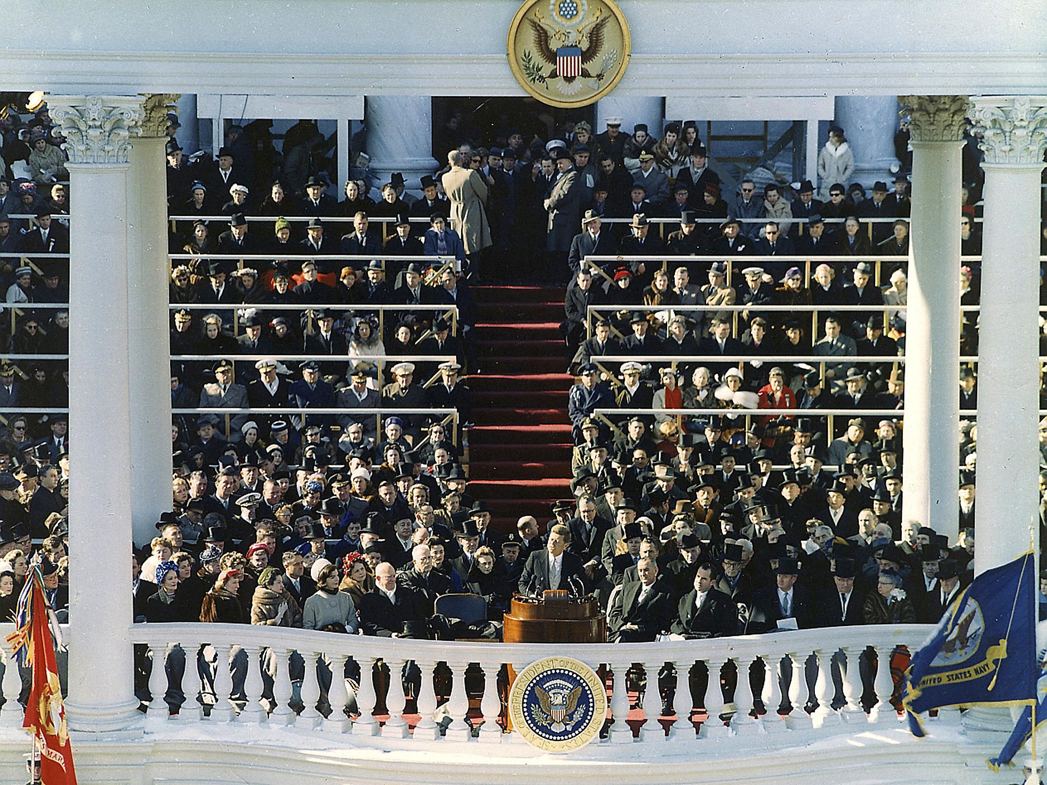 Kennedy’s inaugural address in Washington DC, January 1961