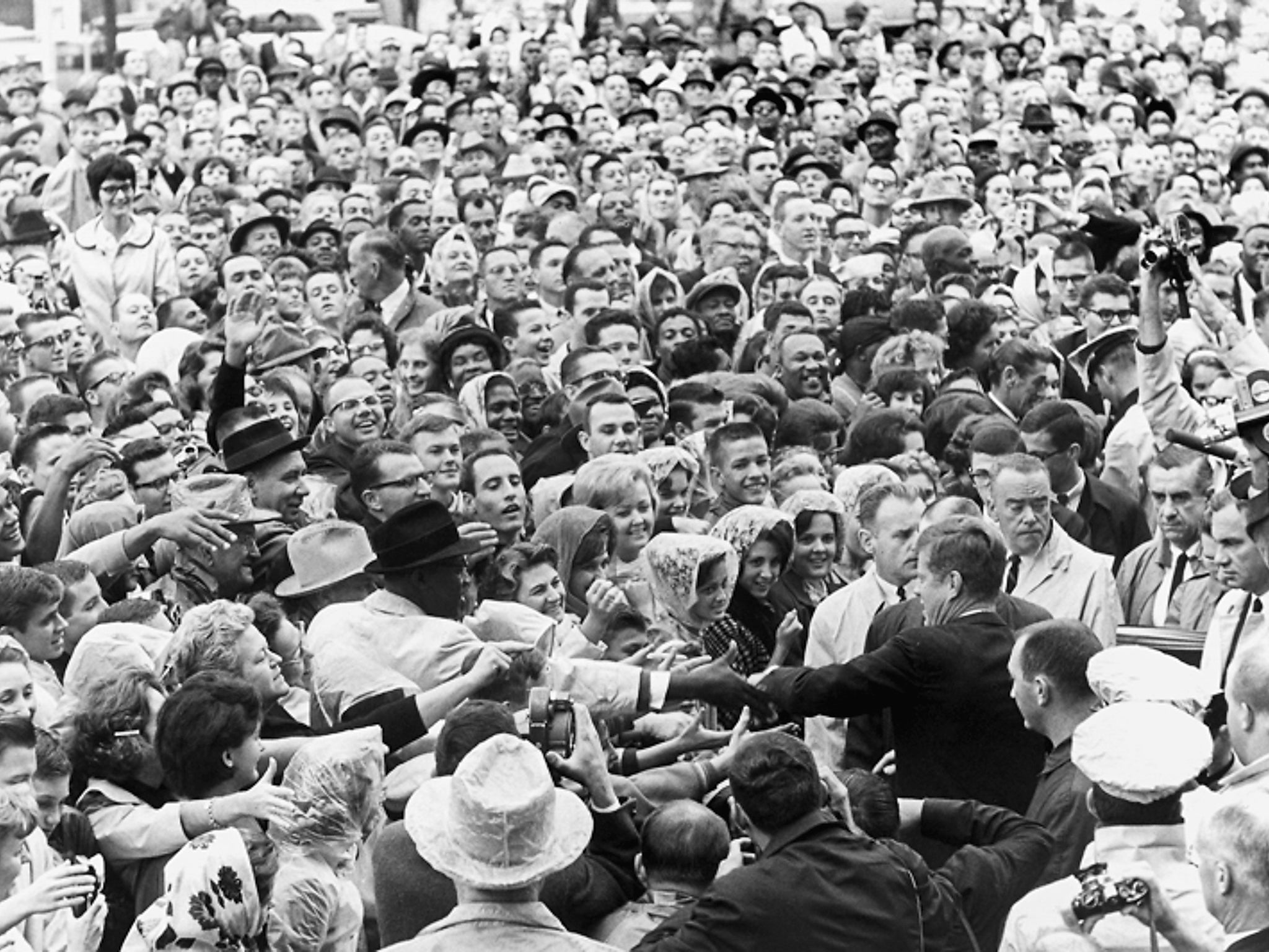 Kennedy at a rally in Fort Worth, Texas, just hours before he was assassinated on 22 November 1963