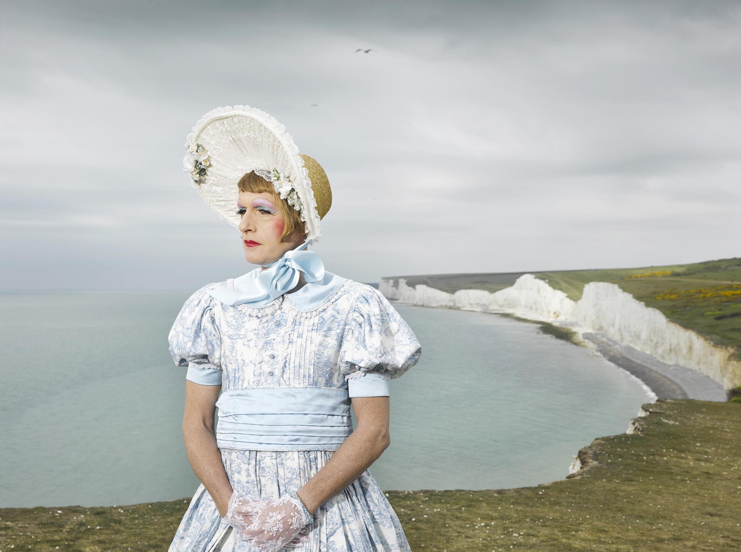 Grayson Perry standing on the White Cliffs of Dover in a Bo Peep outfit makes you proud to be British