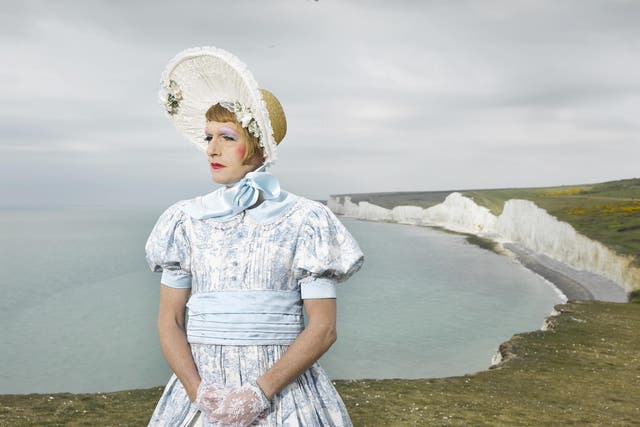 Grayson Perry standing on the White Cliffs of Dover in a Bo Peep outfit makes you proud to be British