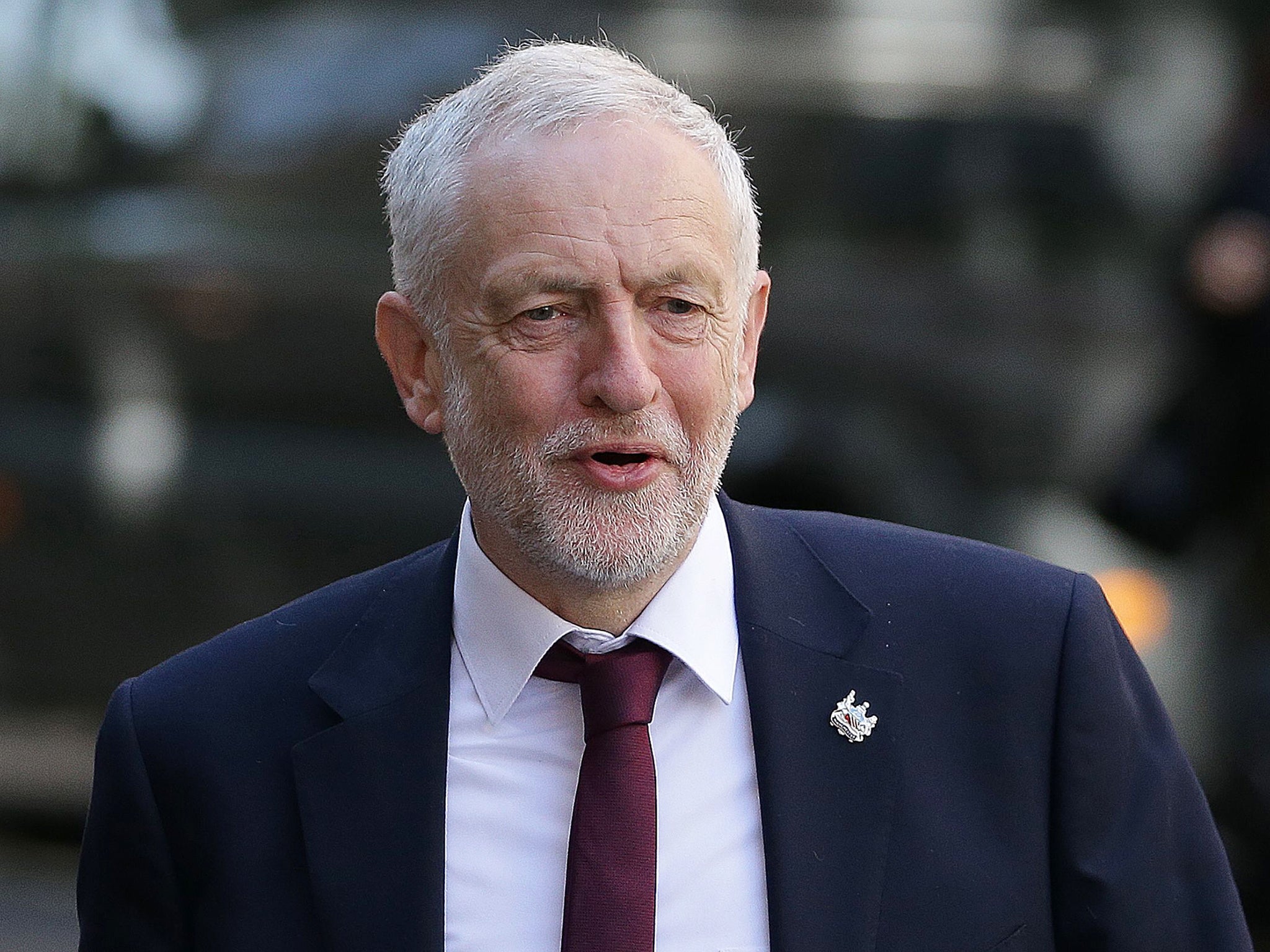 Britain's main opposition Labour party leader Jeremy Corbyn arrives to make a general election campaign speech in central London