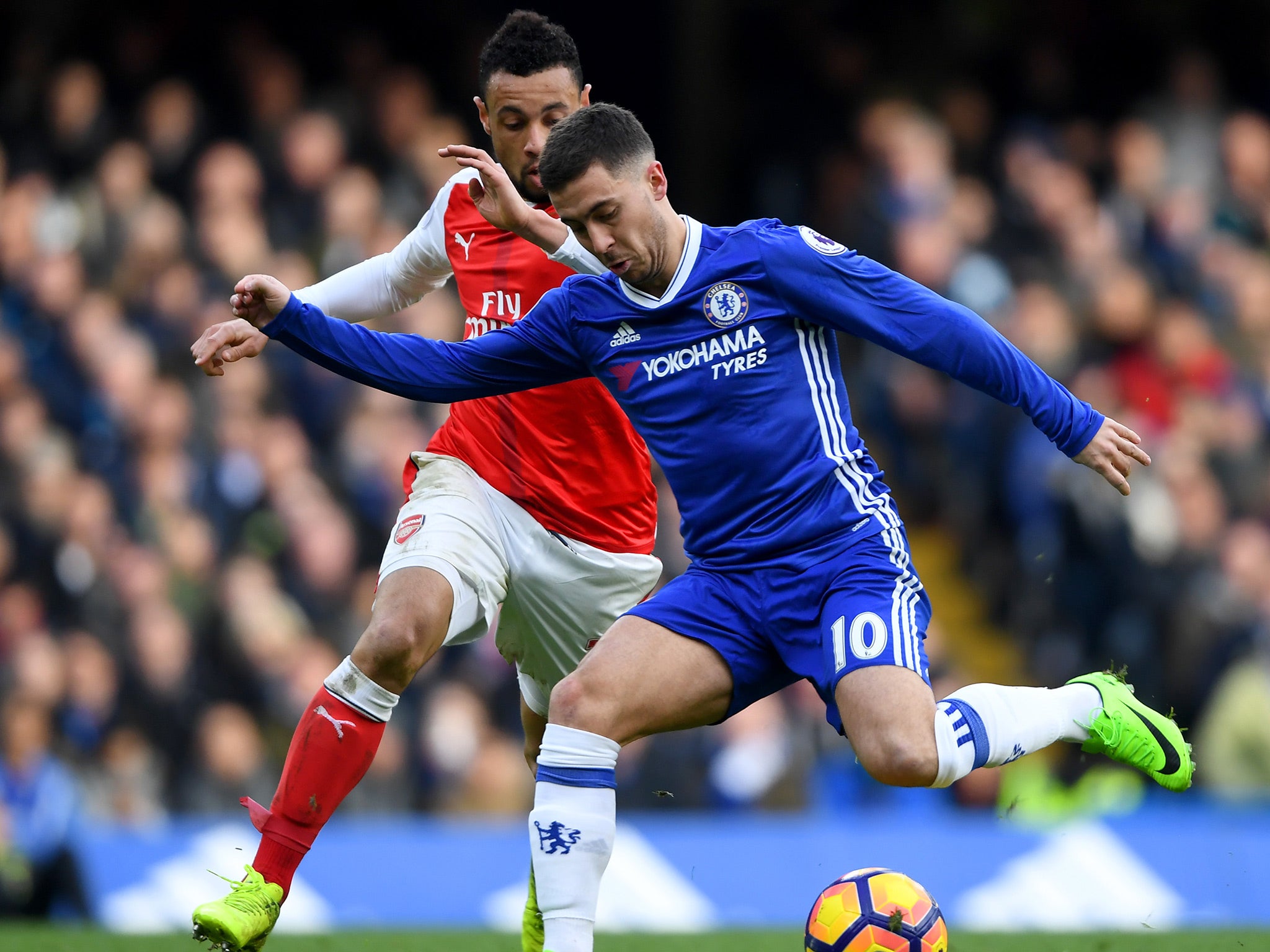 Eden Hazard announced his return to top form with a stunning goal against Arsenal in February