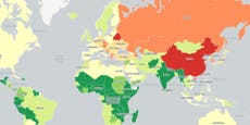 The average number of cigarettes smoked per person per year, mapped