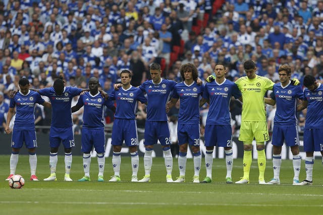 Chelsea's players were criticised for not wearing black armbands in the first half