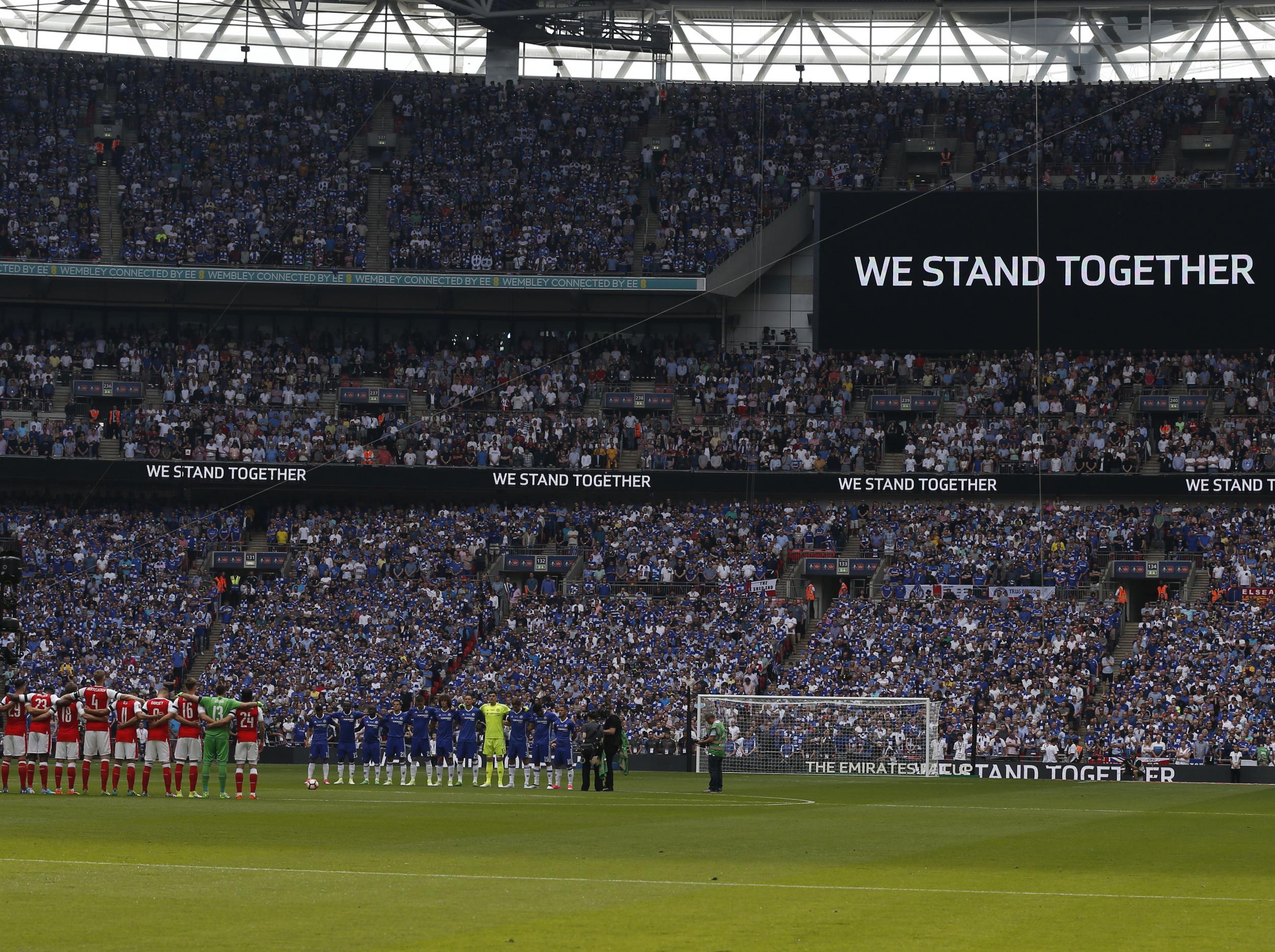 There was a minute's silence before the match