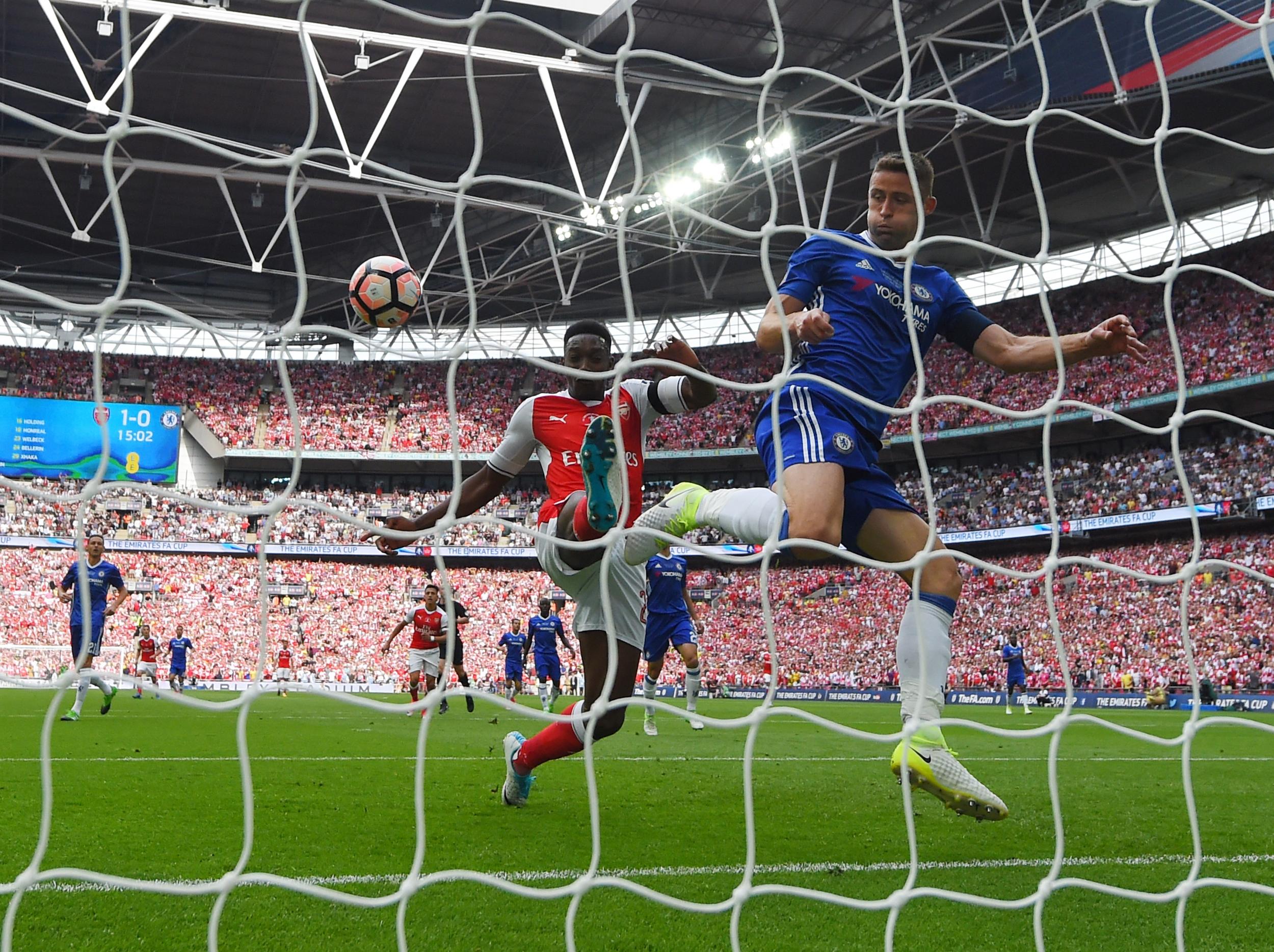 Cahill flicked the ball off the line in the first-half