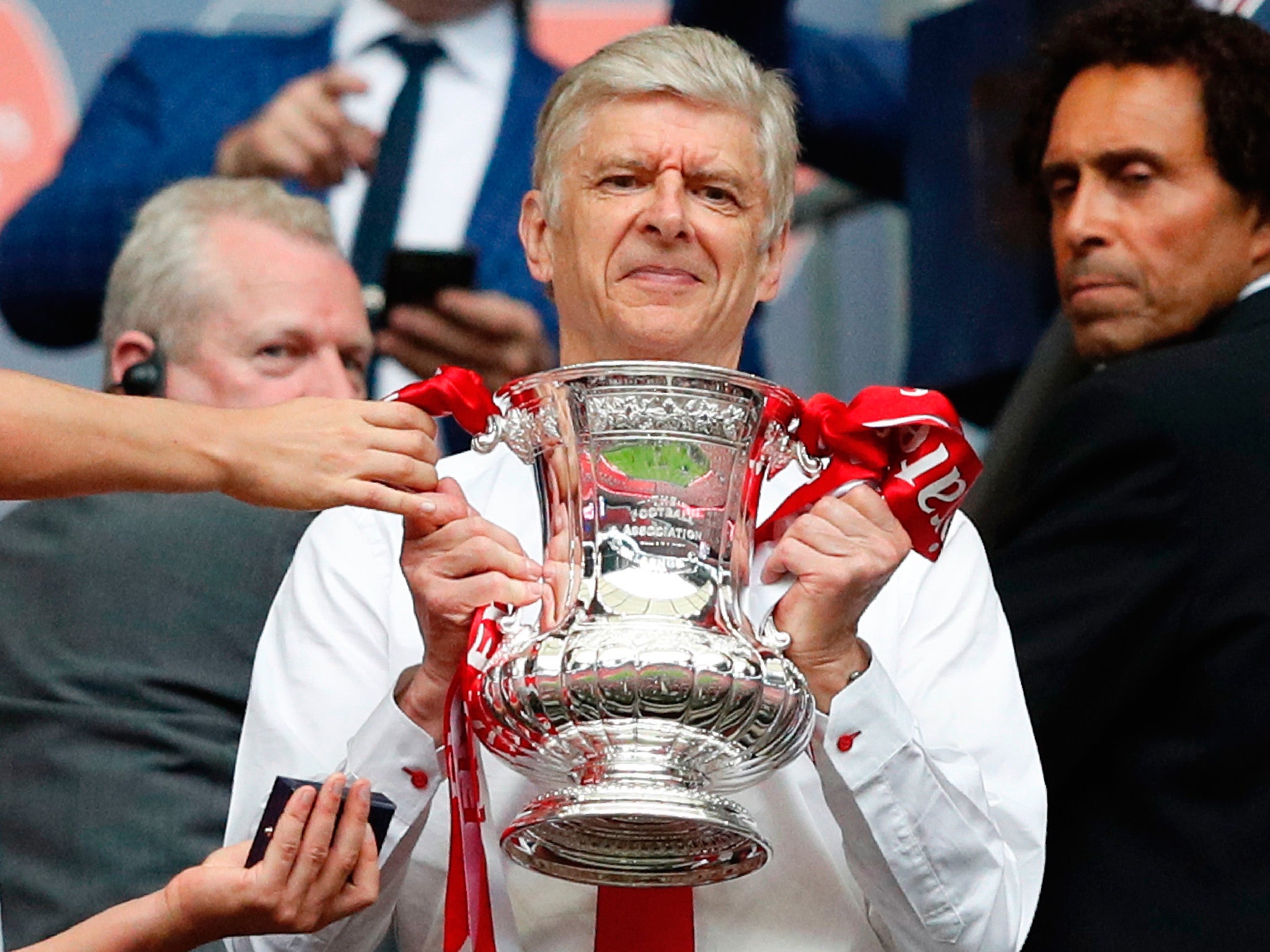 Arsène Wenger ended a difficult season with a moment of happiness