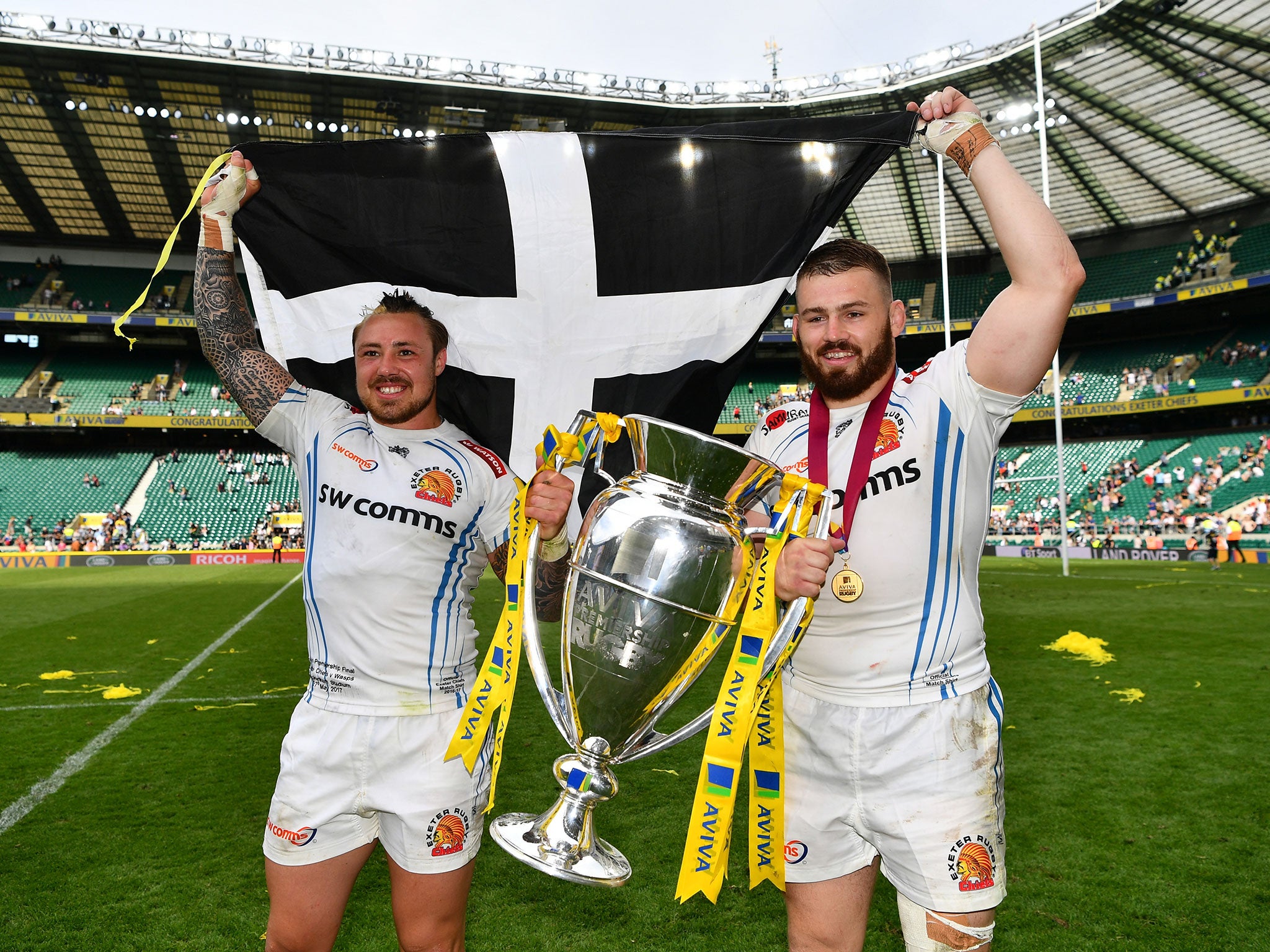 &#13;
Nowell had one evening to celebrate with Exeter before joining the Lions &#13;