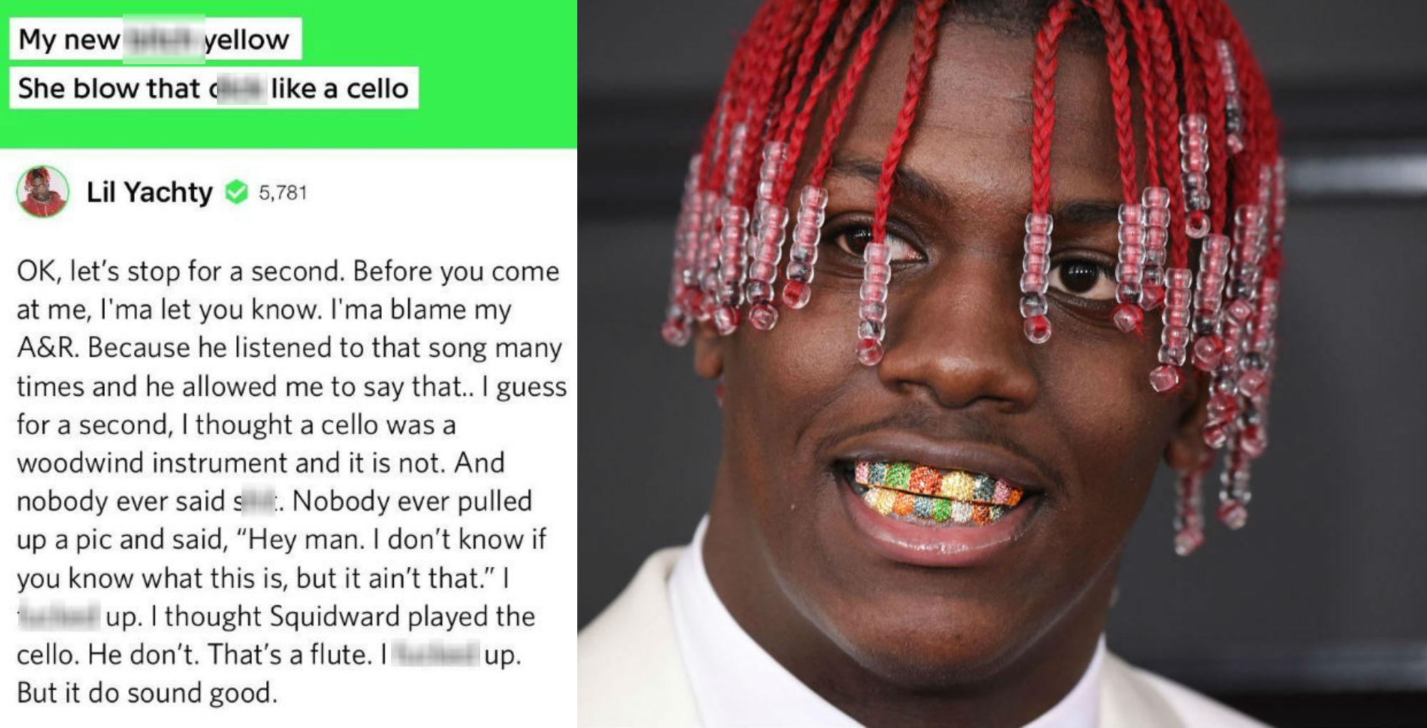 Lil yachty suck my dick like a cello