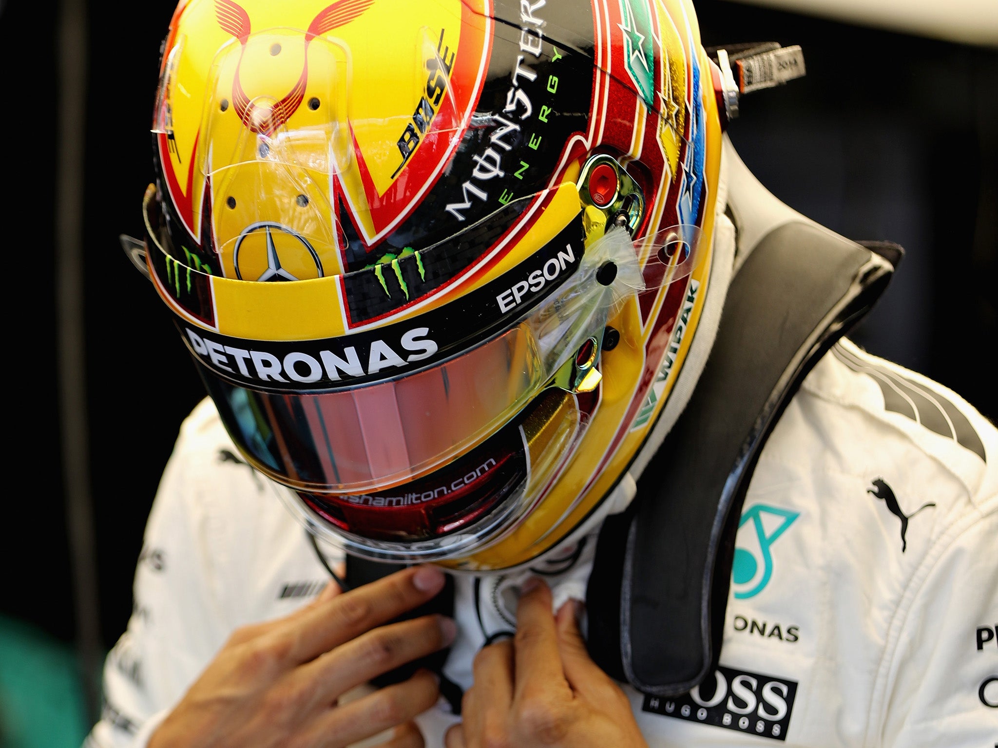 Hamilton started at 13th on the grid